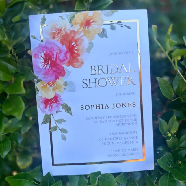 Bold Watercolor Flowers Spring Bridal Shower (Creator Uploaded)