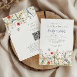 Bold Watercolor Spring Wildflower QR Code Wedding Invitation<br><div class="desc">This wildflower wedding collection is inspired by the beauty of a blooming summer garden. Hand-painted florals in soft, lively colors rise naturally along the design, creating a fresh and organic feel. Clean, classic typography balances the playful blooms for a look that feels both elegant and inviting. Ideal for outdoor, garden,...</div>