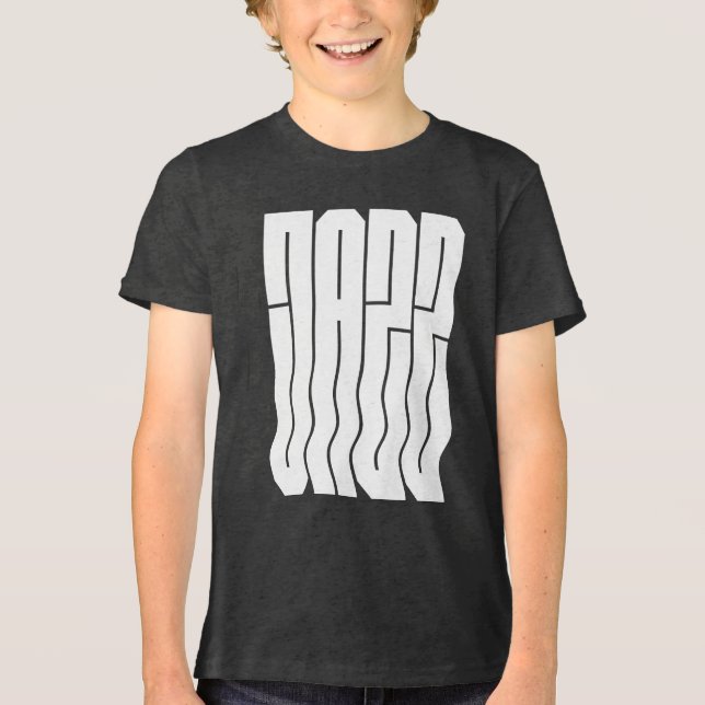 Bold wavy jazz logo design Tri-Blend shirt (Front)