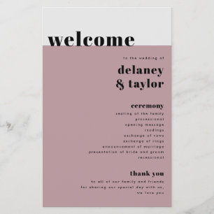 Bold "We Do" Collection, Mauve Paper Program