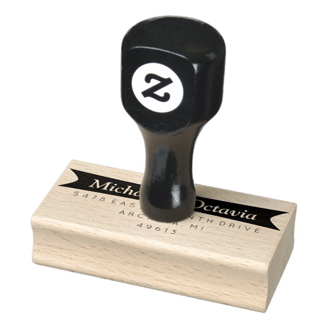 Bold Wedding Chic Return Address Rubber Stamp (Stamp)