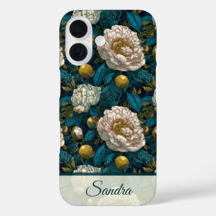 Bold Wedding Gift Peony Custom iPhone 16 Case