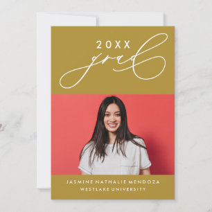 BOLD WHIMSICAL CALLIGRAPHY GRADUATION INVITATION