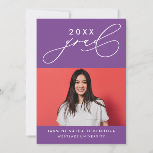 BOLD WHIMSICAL CALLIGRAPHY GRADUATION INVITATION