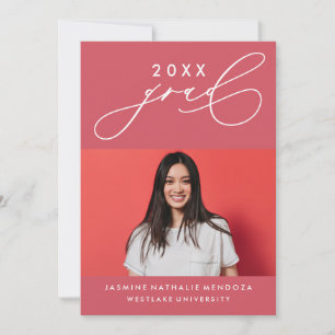 BOLD WHIMSICAL CALLIGRAPHY GRADUATION INVITATION