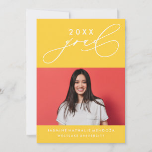 BOLD WHIMSICAL CALLIGRAPHY GRADUATION INVITATION