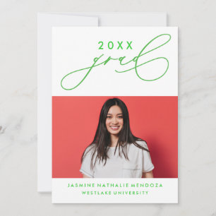 BOLD WHIMSICAL CALLIGRAPHY GRADUATION INVITATION