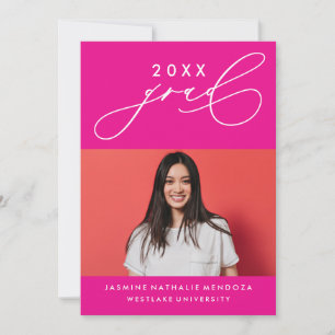 BOLD WHIMSICAL CALLIGRAPHY GRADUATION INVITATION