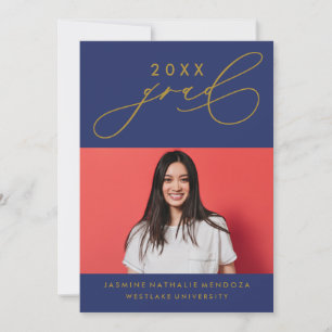 BOLD WHIMSICAL CALLIGRAPHY GRADUATION INVITATION
