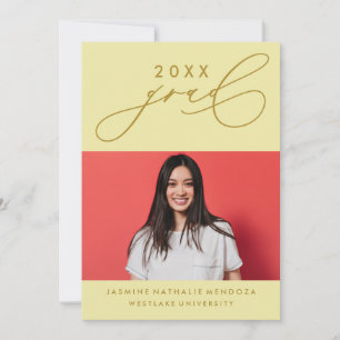 BOLD WHIMSICAL CALLIGRAPHY GRADUATION INVITATION