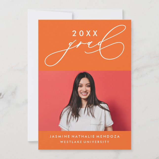 BOLD WHIMSICAL CALLIGRAPHY GRADUATION INVITATION (Front)