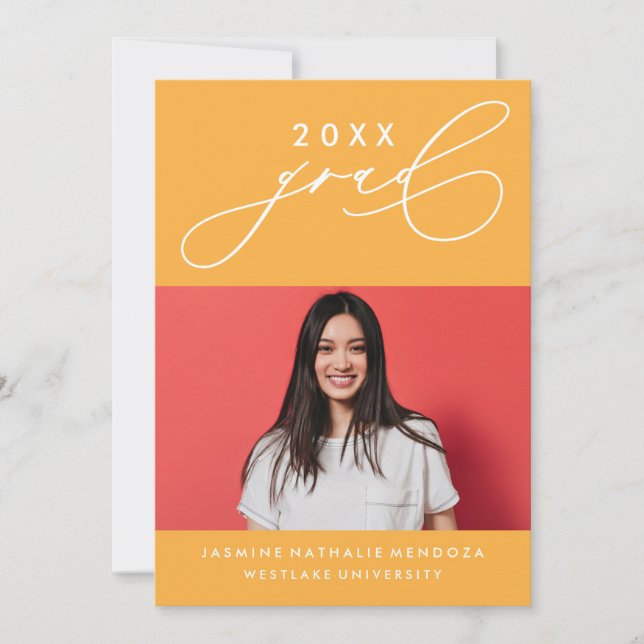 BOLD WHIMSICAL CALLIGRAPHY GRADUATION INVITATION (Front)