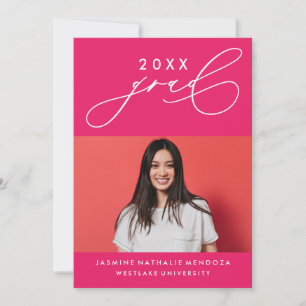 BOLD WHIMSICAL CALLIGRAPHY GRADUATION INVITATION