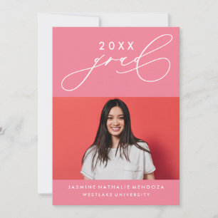 BOLD WHIMSICAL CALLIGRAPHY GRADUATION INVITATION