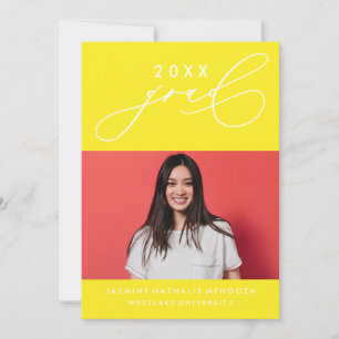 BOLD WHIMSICAL CALLIGRAPHY GRADUATION INVITATION