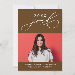 BOLD WHIMSICAL CALLIGRAPHY GRADUATION INVITATION