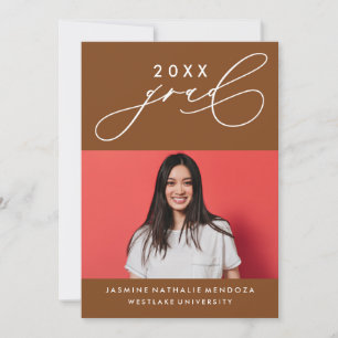 BOLD WHIMSICAL CALLIGRAPHY GRADUATION INVITATION