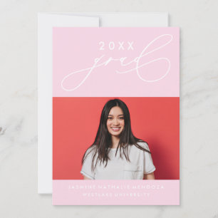 BOLD WHIMSICAL CALLIGRAPHY GRADUATION INVITATION