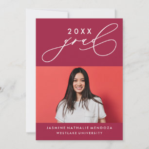 BOLD WHIMSICAL CALLIGRAPHY GRADUATION INVITATION
