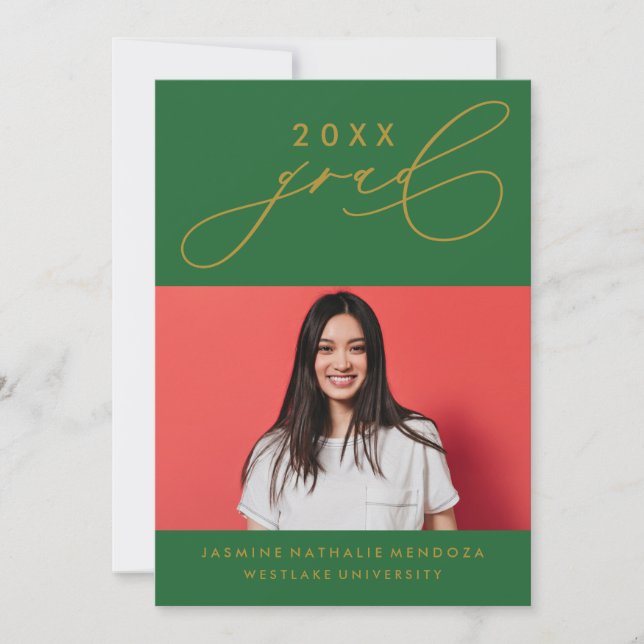 BOLD WHIMSICAL CALLIGRAPHY GRADUATION INVITATION (Front)