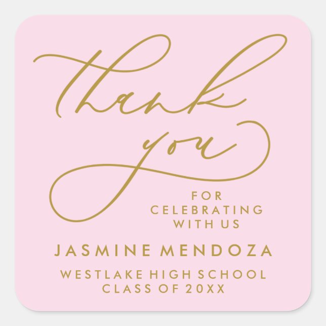 BOLD WHIMSICAL CALLIGRAPHY THANK YOU STICKER (Front)