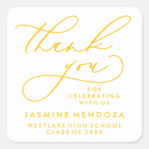 BOLD WHIMSICAL CALLIGRAPHY THANK YOU STICKER