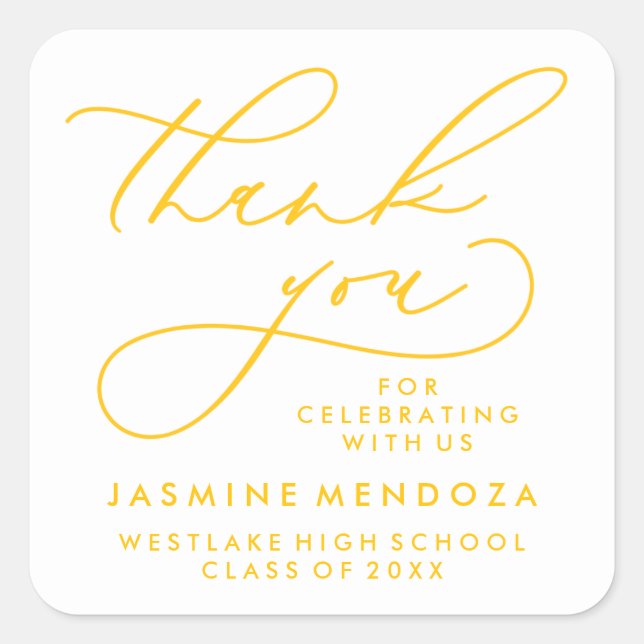 BOLD WHIMSICAL CALLIGRAPHY THANK YOU STICKER (Front)