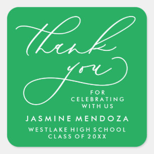 BOLD WHIMSICAL CALLIGRAPHY THANK YOU STICKER