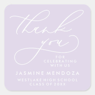 BOLD WHIMSICAL CALLIGRAPHY THANK YOU STICKER