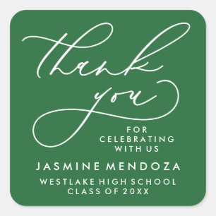 BOLD WHIMSICAL CALLIGRAPHY THANK YOU STICKER