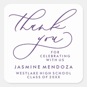 BOLD WHIMSICAL CALLIGRAPHY THANK YOU STICKER