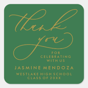 BOLD WHIMSICAL CALLIGRAPHY THANK YOU STICKER