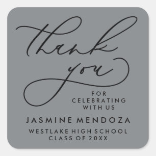 BOLD WHIMSICAL CALLIGRAPHY THANK YOU STICKER