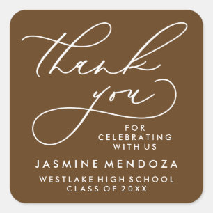 BOLD WHIMSICAL CALLIGRAPHY THANK YOU STICKER