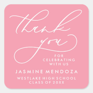BOLD WHIMSICAL CALLIGRAPHY THANK YOU STICKER