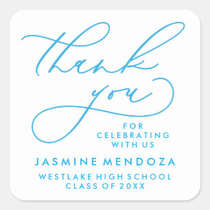 BOLD WHIMSICAL CALLIGRAPHY THANK YOU STICKER