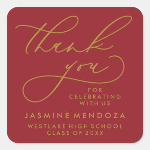 BOLD WHIMSICAL CALLIGRAPHY THANK YOU STICKER