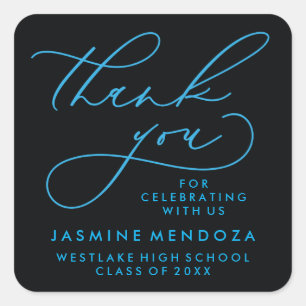 BOLD WHIMSICAL CALLIGRAPHY THANK YOU STICKER