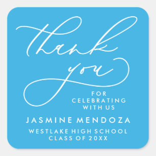 BOLD WHIMSICAL CALLIGRAPHY THANK YOU STICKER