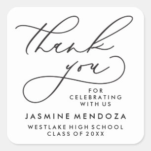 BOLD WHIMSICAL CALLIGRAPHY THANK YOU STICKER