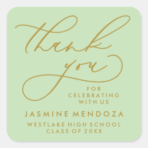BOLD WHIMSICAL CALLIGRAPHY THANK YOU STICKER