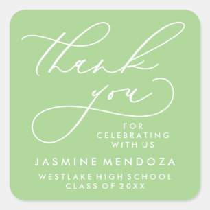 BOLD WHIMSICAL CALLIGRAPHY THANK YOU STICKER
