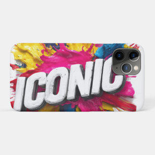 Bold White "ICONIC" Text Colorful Paint Splatter Case-Mate iPhone Case