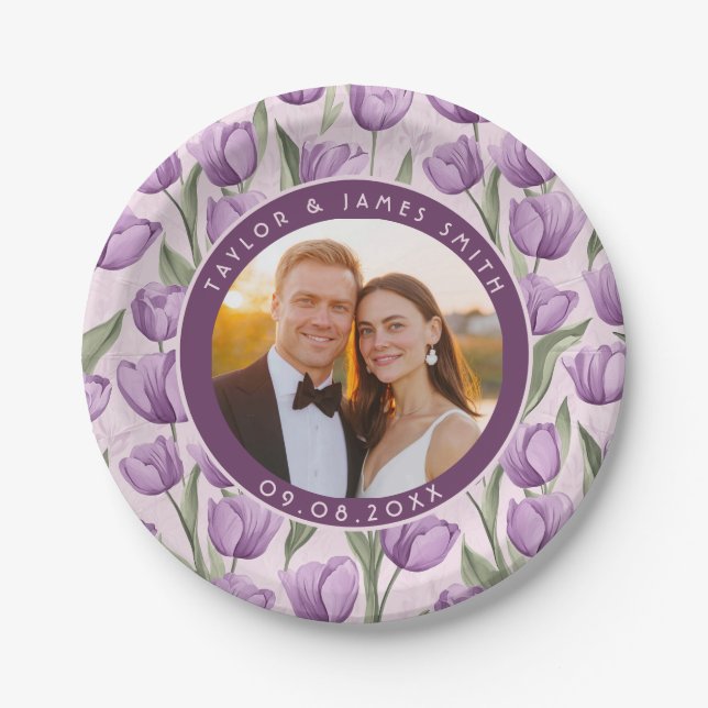 Bold Wildflower Tulip Plates For Thank You Gifts (Front)