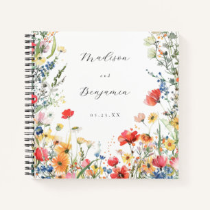 Bold Wildflower Wedding Guest Book