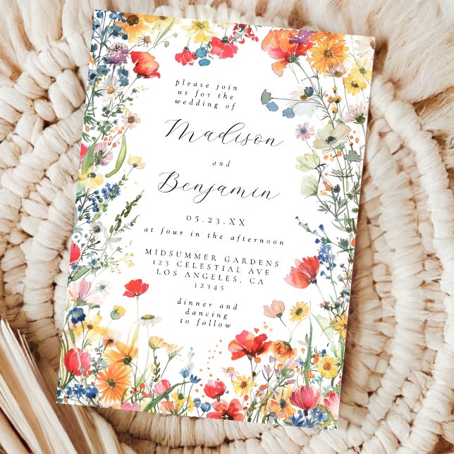 Bold Wildflower Wedding Invitation (Creator Uploaded)
