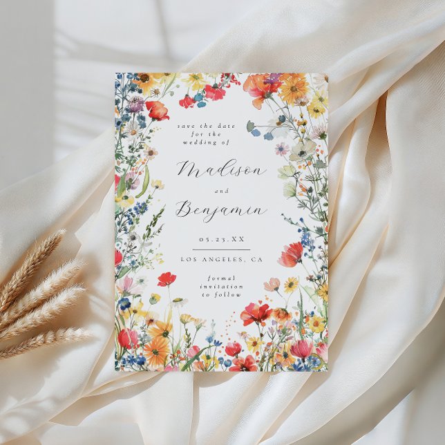 Bold Wildflower Wedding Save the Date Invitation (Creator Uploaded)
