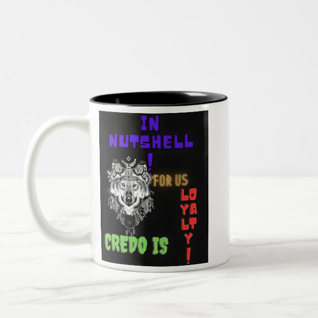 Bold Wolf Design Coffee Cup (Left)