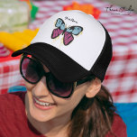 Bold Woman Personalised Name Rustic Butterfly Trucker Hat<br><div class="desc">Explore the Bold Woman Vintage Rustic Butterfly design—a tribute to strength and beauty. With bold typography, delicate butterfly motifs, and inspiring quotes, this Women's Day ensemble celebrates fearless women with timeless style and empowering grace. 👩‍💼💕🎉 Note: The cover images are mockups only; the actual product sizes and colours adhere to...</div>