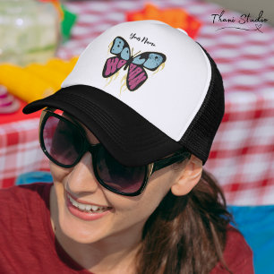 Bold Woman Personalized Name Rustic Butterfly Trucker Hat